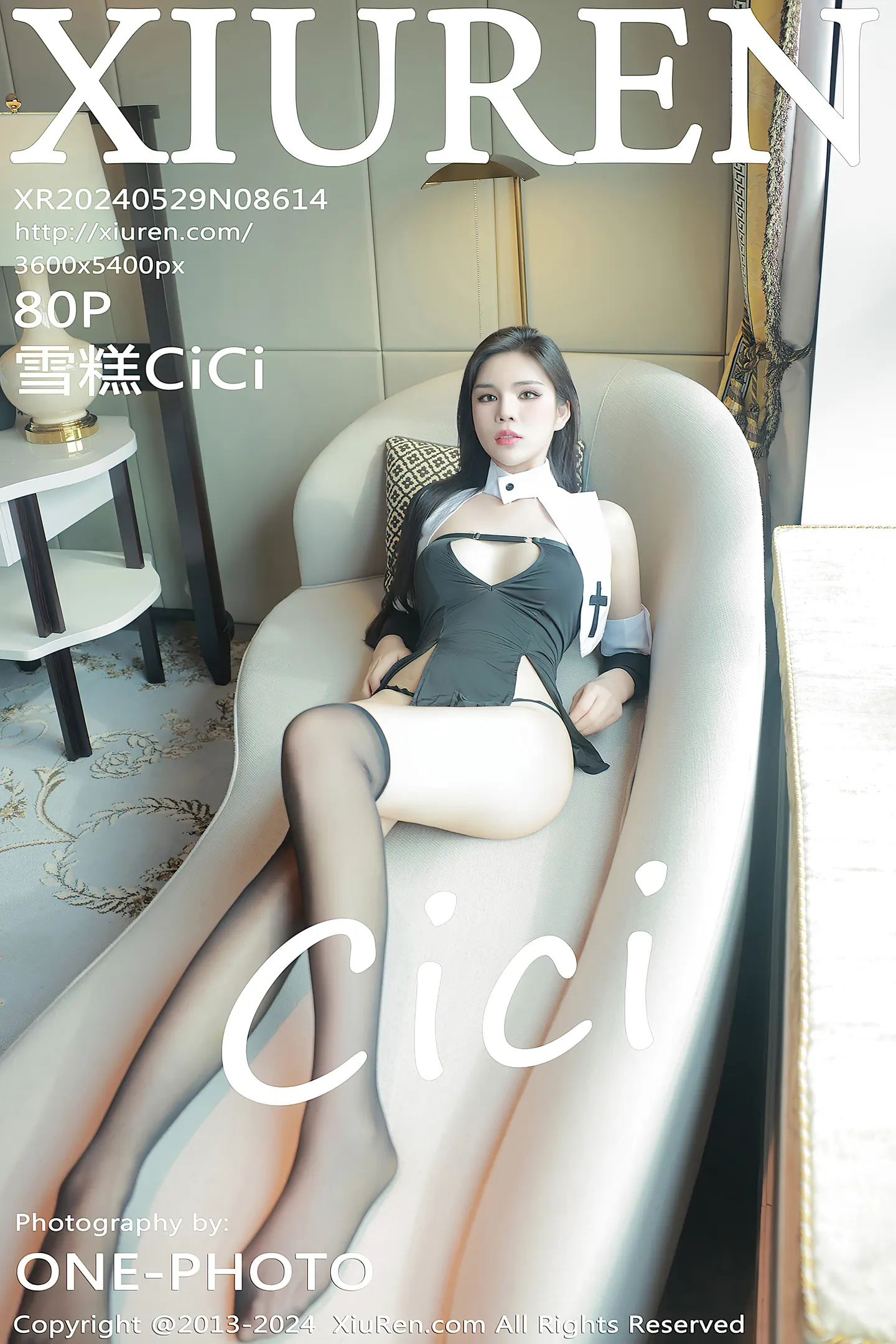 [XiuRen秀人网]No.8614_模特雪糕CiCi性感修女服饰配黑色丝袜露丁字裤秀翘臀诱惑写真80P-秀人网 - XiuRen.Space